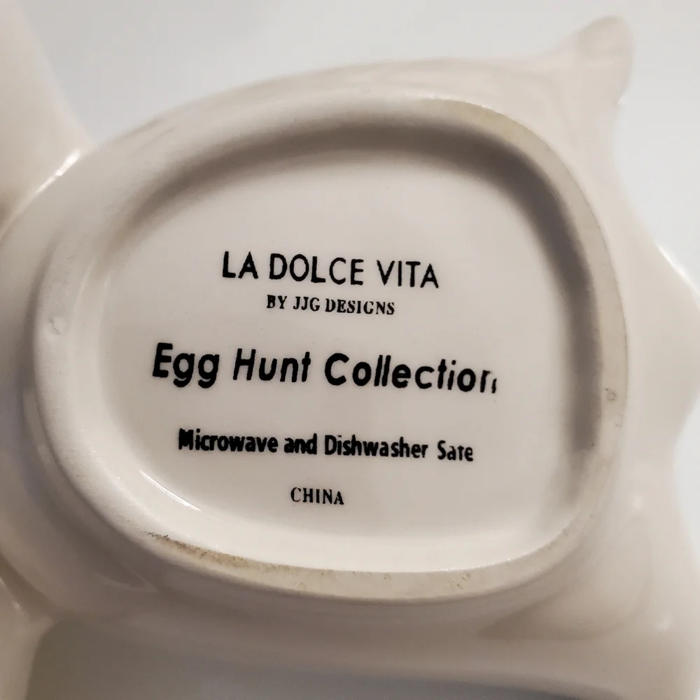 🌷3 Part🌷Pink🌷Yellow🌷Blue Tulips 🌷 Green Handle Glazed Ceramic Serving Dish - Picture 4 of 6